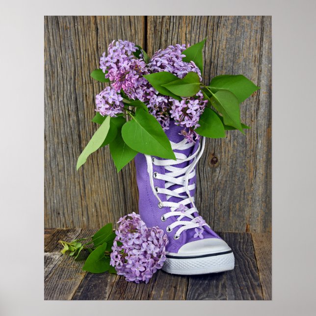 Affiche Bouquet Lilac en basket violet (Devant)