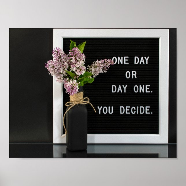 Affiche bouquet lilas avec une citation inspirante (Devant)