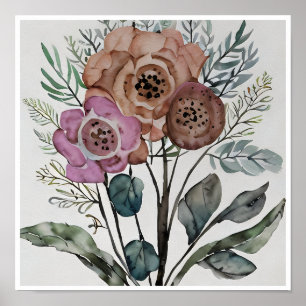 Affiche Bouquet minimaliste de fleurs