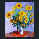 Affiche Bouquet Monet de Tournesols<br><div class="desc">Bouquet de Tournesols est un beau tableau de fleurs de style impressionniste peint par le peintre impressionniste français Claude Monet,  c. 1880 montrant un joli spray de tournesol dans un vase en porcelaine avec un arrière - plan lilas.</div>