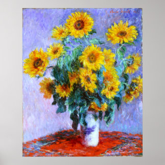 Affiche Bouquet Monet de Tournesols