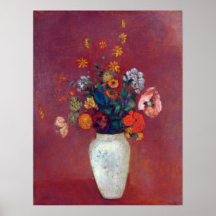 Affiche Bouquet Odilon Redon dans un vase chinois