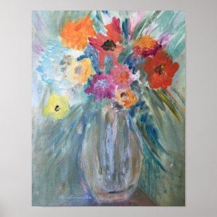 Affiche Bouquet of Flowers in Glass Vase