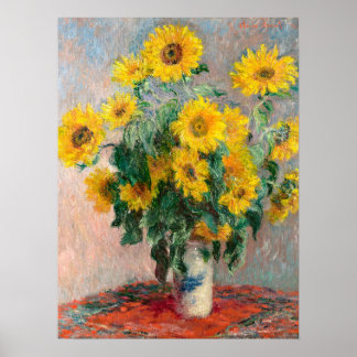 Affiche Bouquet of Sunflowers by Monet Impressionist