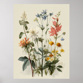 Affiche Bouquet Prairie de Fleurs Sauvages