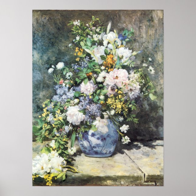 Affiche Bouquet printanier de Pierre Renoir, Fleurs de vin (Devant)