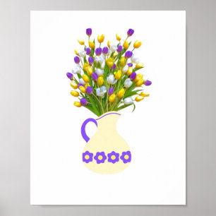 Affiche Bouquet Tulip dans vase jaune