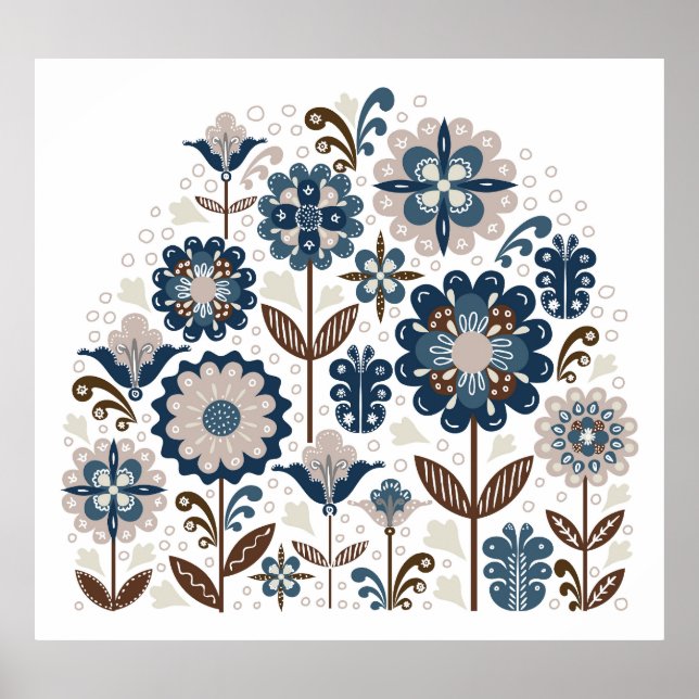 Affiche Bouquets multicolores : Main tirée (Devant)