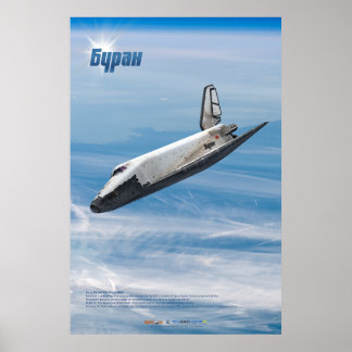 Affiche Bourane : Navette soviétique légendaire en vol