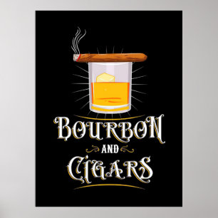 Affiche Bourbon Et Cigares