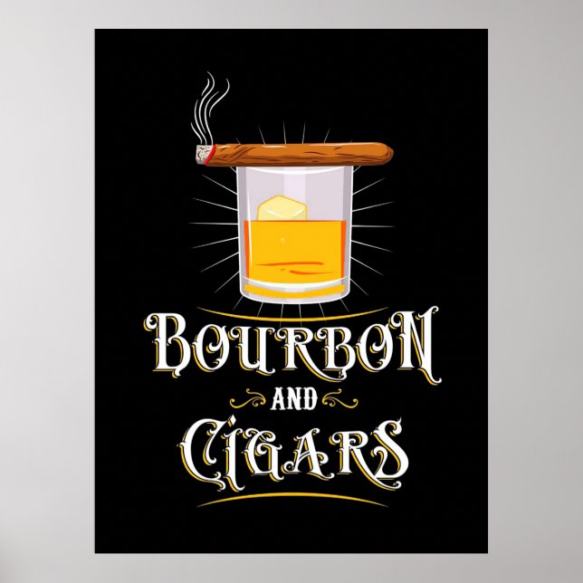 Affiche Bourbon Et Cigares (Devant)