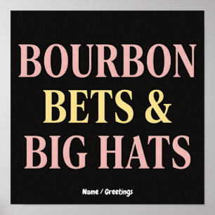 Affiche Bourbon, Paris et Grands Chapeaux Club Social Rétr