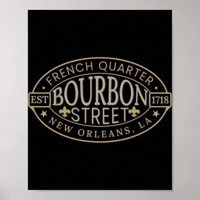 Affiche Bourbon Street New Orleans French Quarter Louisian (Devant)