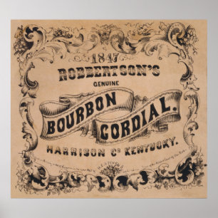 Affiche BOURBON vintage AD 1847
