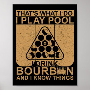 Affiche Bourbon Whisky Pool Funny Billard Devis