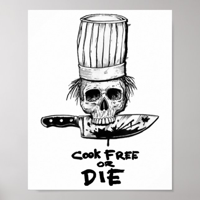 Affiche Bourdain Cuire Gratuitement Ou Mourir Drôle Chef C (Devant)