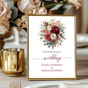 Affiche Bourgogne Eucalyptus Automne Floral Mariage sur Ta