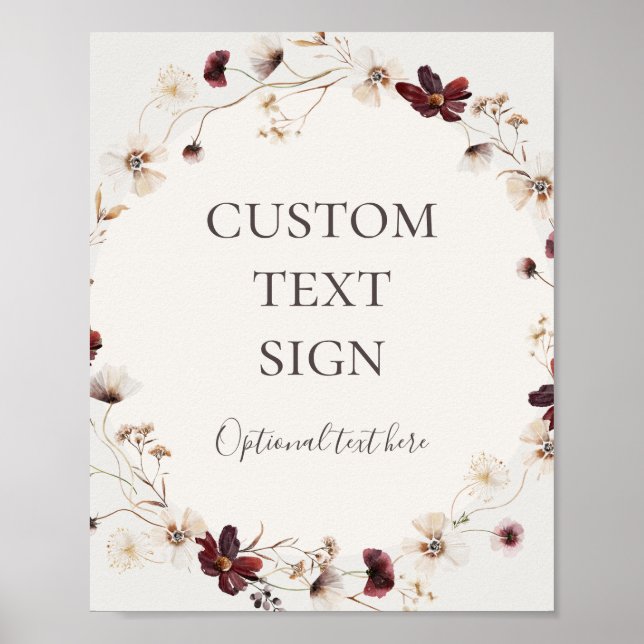 Affiche Bourgogne Fleur Sauvage | Cartes & Cadeaux Beige s (Devant)