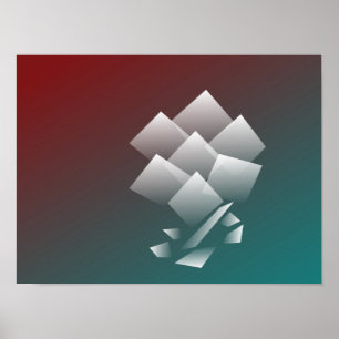 Affiche Bourgogne turquoise blanche