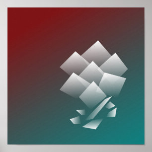 Affiche Bourgogne turquoise blanche