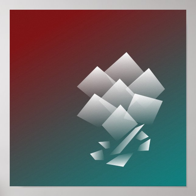 Affiche Bourgogne turquoise blanche (Devant)