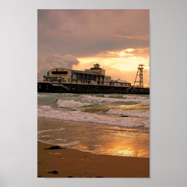 Affiche Bournemouth Pier And Beach Dorset England (Devant)