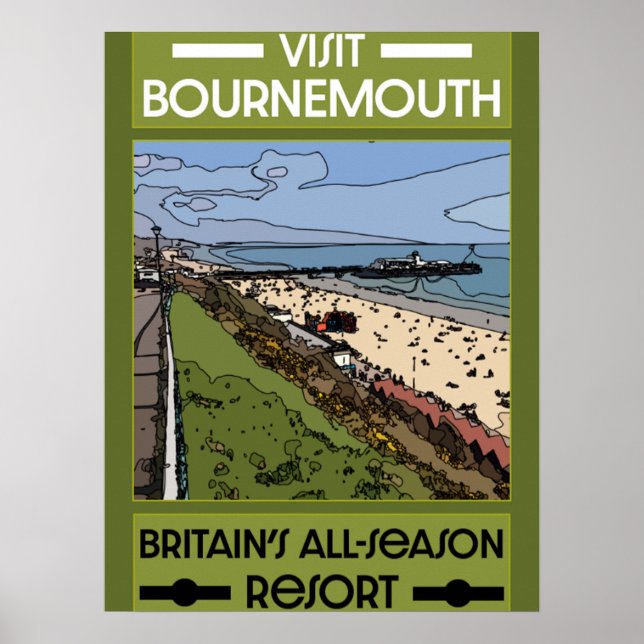 Affiche Bournemouth Vintage Retro (Devant)