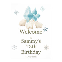 Bours polaires d'hiver mignons Fête d'anniversaire