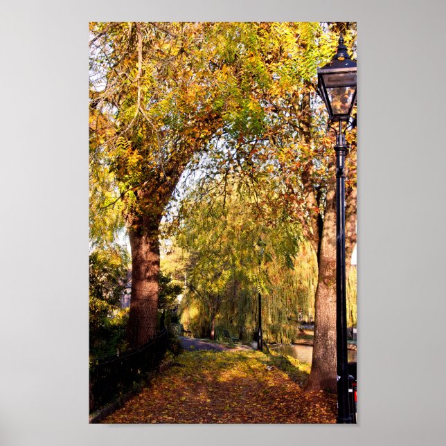 Affiche Bourton sur l'eau Autumn Trees Cotswolds UK (Devant)