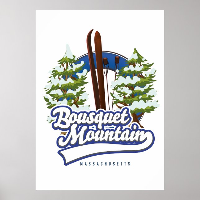 Affiche Bousquet Mountain Massachusetts logo Ski (Devant)
