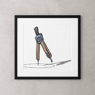 Affiche Boussole de rédaction Outil de dessin de géométrie