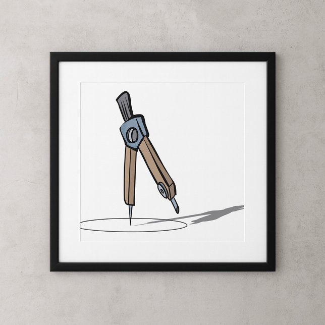 Affiche Boussole de rédaction Outil de dessin de géométrie (Créateur téléchargé)