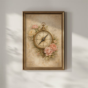 Affiche Boussole Vintage