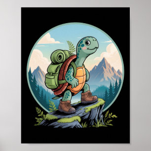 Affiche Bouteille À Randonnée Tortue Vêtements Pour Nature