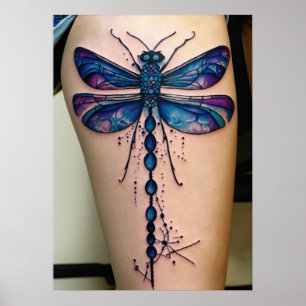 AFFICHE BOUTEILLE DANS L'AFFICHE D'ART EN ENCRE À LA MAIN