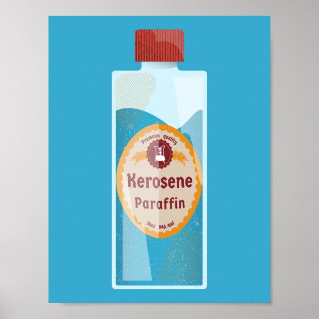 Affiche Bouteille de kérosène Paraffine (Devant)