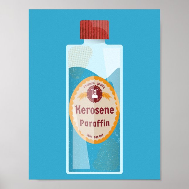 Affiche Bouteille de kérosène Paraffine (Devant)