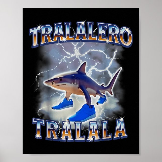 Affiche Bouteille de mème de requin Tralalero Tralala (Devant)