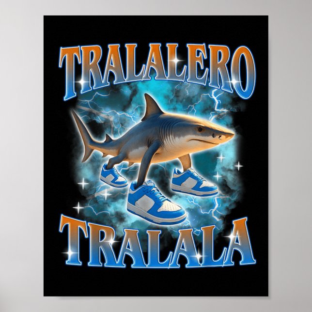 Affiche Bouteille de mème de requin Tralalero Tralala (Devant)