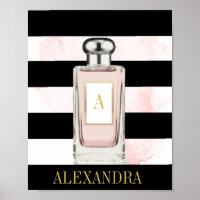 Bouteille de parfum rose Noir Bande Chic Monogramm