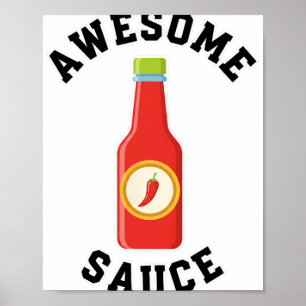 Affiche Bouteille de Sauce Awesome au Poulet 