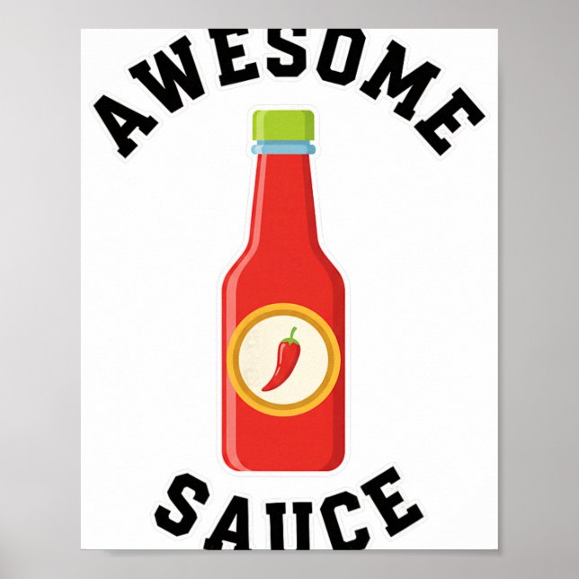 Affiche Bouteille de Sauce Awesome au Poulet  (Devant)