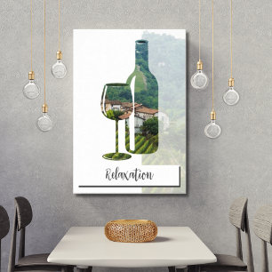 Affiche Bouteille de vin rouge de relaxation avec photo et