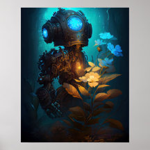 Bouteille et fleur d'oeil bleu