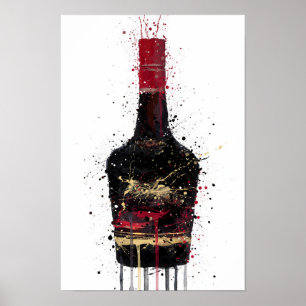 Affiche Bouteille Liqueur Art mur Imprimer 'Ombre Brûlé'