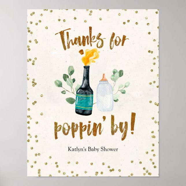 Affiche Bouteilles à sauter Merci pour Popping par Baby sh (Devant)
