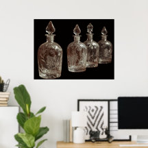 Bouteilles de parfum en verre gravé rétro clair su