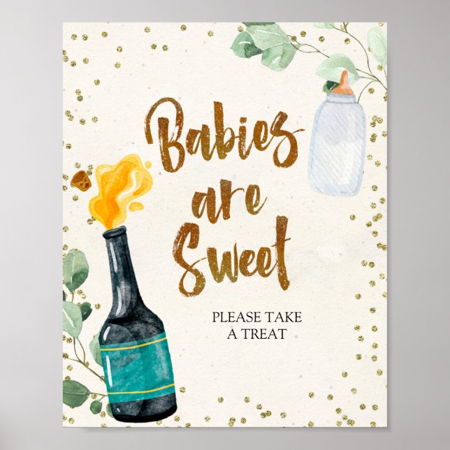 Affiche Bouteilles de pompage Les bébés sont Baby showers  (Devant)