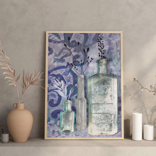 Affiche Bouteilles d'impression et de texture d'inspiratio (Créateur téléchargé)