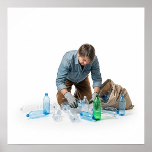 Affiche Bouteilles pour la conception du recyclage